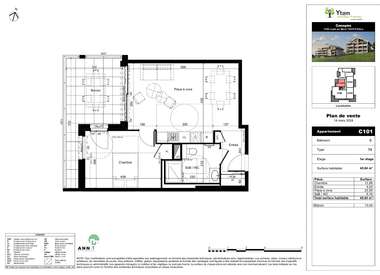 Appartement 2 Pièces 45 m²