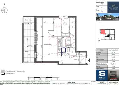 Appartement 2 Pièces 52 m²